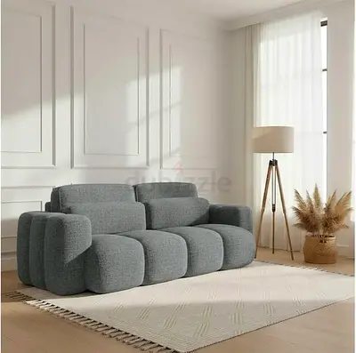 Oversized soft round design Gray sofa