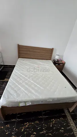 Queen Bed + Mattress + Nightstand