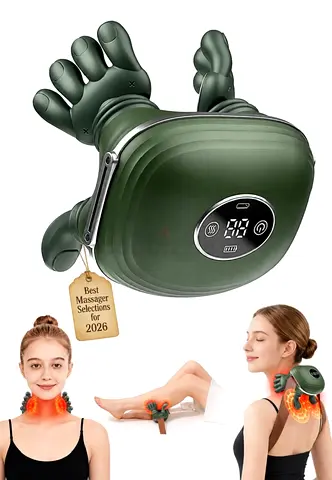 Handheld Electric Neck & Body Massager with Heat — Portable Deep Tissue Roller