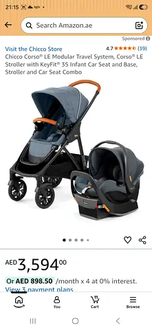 Luxury Baby Stroller and car seat. Chicco