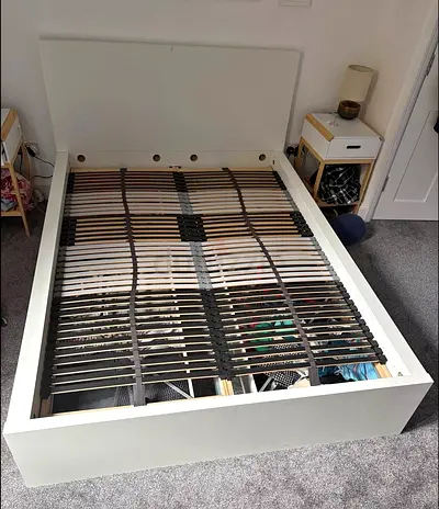 Ikea Queen size Bed frame with mattress and storage drawers