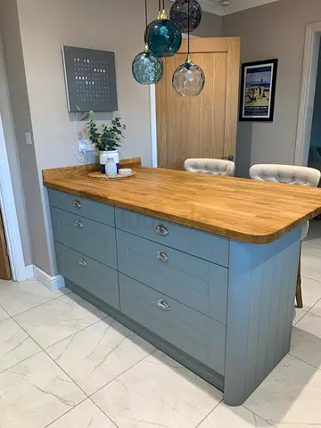 Modern Kitchen Island with Wooden Countertop