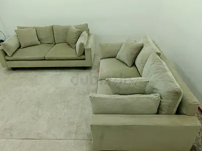 West elm Gray sofa 2+2 seater velvet
