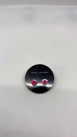 Marc Jacobs Pink Enamel Logo Disc Studs Earrings