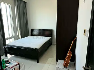 Dark Wood Queen Size Bed with IKEA Mattress