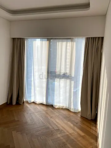 Beige blackout curtains with white sheer panels - set of curtains