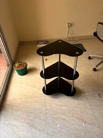 Small 3-Tier Corner Side Table - Black