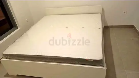 Ikea Askovol king size bed frame with Ikea mattress 180×200cm