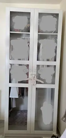 Milky white glass doors Wardrobe
