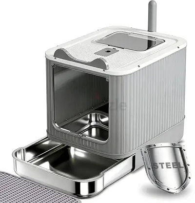 3340 - Upgraded Fully Enclosed Cat Litter Box with Lid, Covered Cat Box Enclosure, Anti-Splashing
