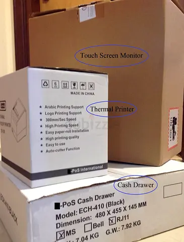 Cashier Brand New POS Touch screen - Printer - Cash box Software Apps