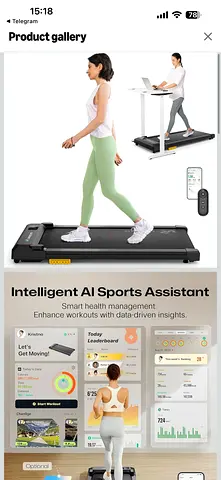 Foldable Walking Treadmill with Remote & Smart Fitness Tracking - Like New