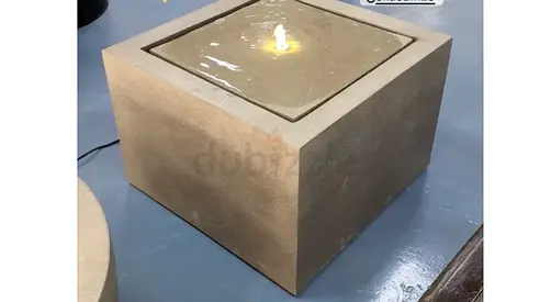 Square Concrete Outdoor Water Fountain - Compact Modern Design