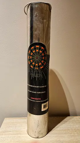 Wall-mounted Magnetic Dartboard Set in Carry Tube - Used