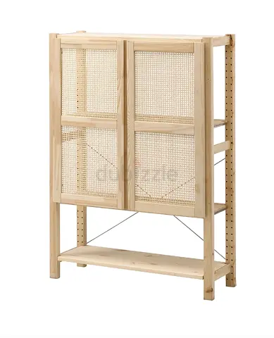 IKEA IVAR Shelving Unit with Doors, Pine 89x30x124 cm