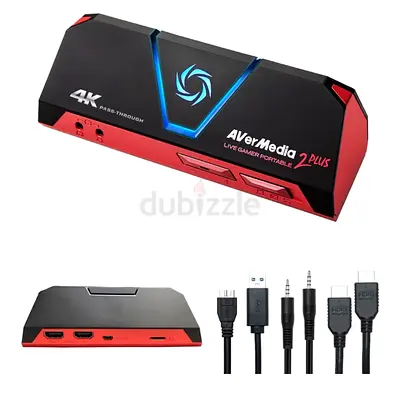 AVerMedia GC513 Live Gamer Portable 2 Plus Capture Card, 4K Pass-Through, 1080p60 Game Streaming, Re