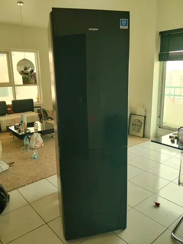 Hitachi Sleek Black Bottom Freezer Refrigerator