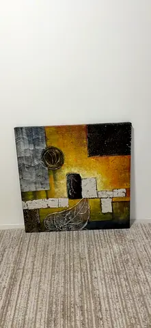 Abstract mixed-media wall art painting - 60x60 cm (approx)