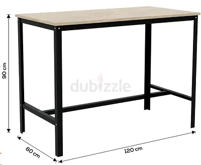 Simple Metal Frame multipurpose Desk with Light Wood Top - very Good Condition