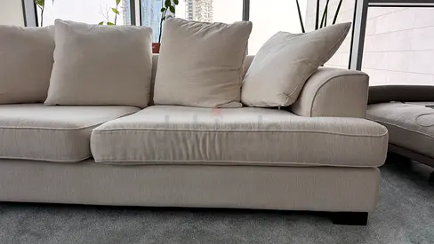 3 Seater Sofa - Off White Fabric, Clean Comfy - from THE ONE