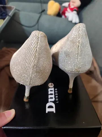 Silver glitter high heel pumps - size not specified, lightly used