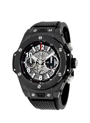Hublot-Big Bang Unico Black Magic 411.Cl.1170RX — Silver ceramic Automatic watch 45mm. Brand New