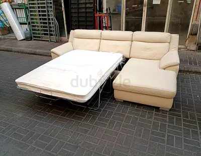 Sofa Bed Leather L Shape