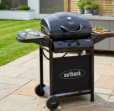Outback Omega 2-Burner Gas BBQ Grill - Good Condition