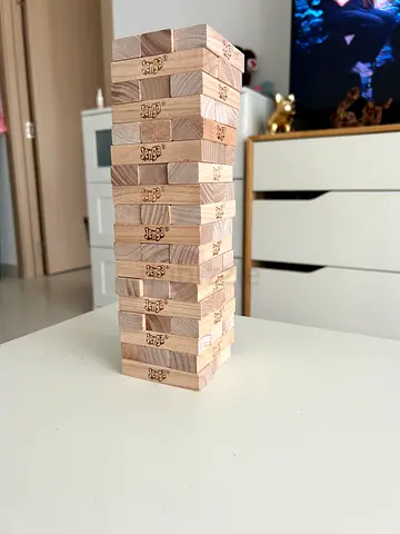 Wooden Jenga-style Block Stacking Game - 54 Pieces