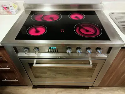 Free Delivery- Ariston 5-Burner Electric Ceramic Cooking Range 90x60 CM