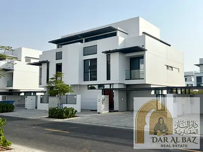 The largest and most luxurious villa for annual rent in Ajmal City, Al Hamriya area. 5 master bedrooms with a rooftop terrace, large garden, central a