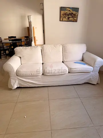 White 3-seater Sofa in Good Condition