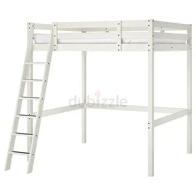 IKEA STORÅ - White Wooden Loft Bed with Ladder