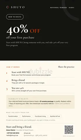 1 on 1 Personal Training. Big 40% OFF on you First Purchase