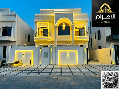 Luxury classic villa for sale in Al Helio 2 – Ajman | Full stone facade | Price includes registration fees, opposite Azha Mall