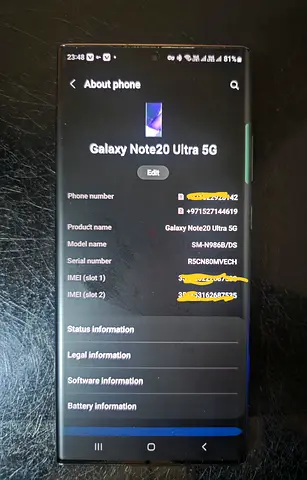 Samsung Galaxy Note 20 Ultra-5G Original Dual Sim 12gb/256gb