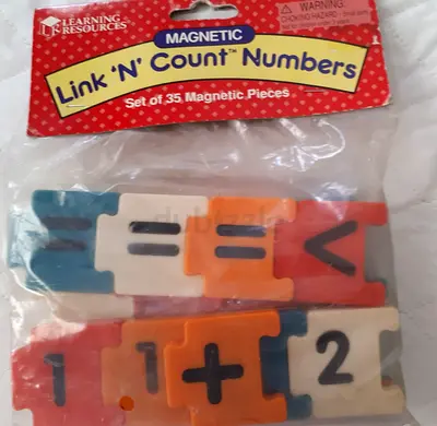Learning Resources Magnetic Link 'N' Count Numbers - 35 Pieces, Brand New