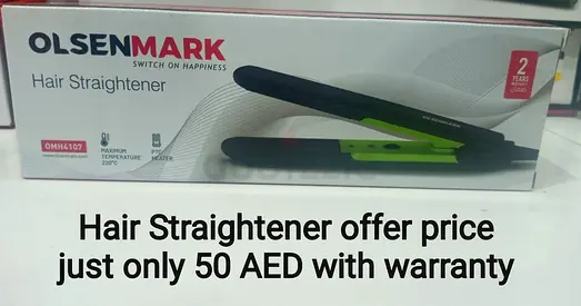 Olsenmark Hair Straightener — Good Condition, 2-Year Warranty (50 AED)
