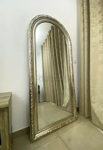 Full-length Ornate Floor Mirror with Gold Frame