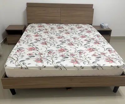 Queen wooden bed frame with headboard