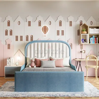 Luxury Upholstered Twin Size Brand New High Quality Bed, Hydraulic Optional