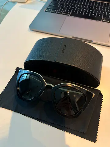 Prada Cinema black women's sunglasses with case and cloth