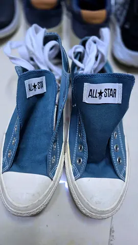 Blue All-Star Style Canvas High-Top Sneakers, Size Unknown, Pre-owned