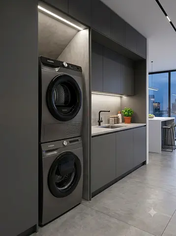 Samsung Stacked Washer and Dryer Set 9 kg washer door in door and 9 kg heatpump dryer