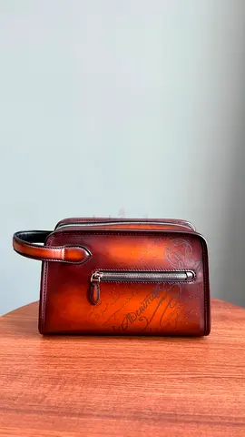 *BERLUTI* Morning Scritto leather Pouch
