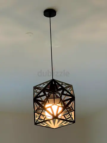 Geometric Black Metal Pendant Light - Modern Ceiling Lamp