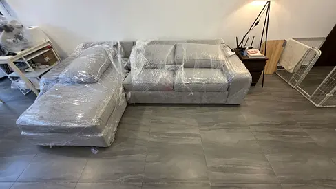 Light grey Ikea kivik lshape sofa