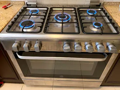 Model Hoover Top 5 Burner Gas Down Oven Electric Cooker Range Size 90cm