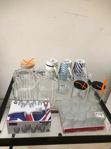 Set of Clear Ribbed Glass Tumblers -New