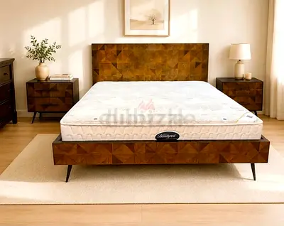 Marina Home Solid Wood King Size Bed Set